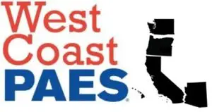 A logo for west coast aes